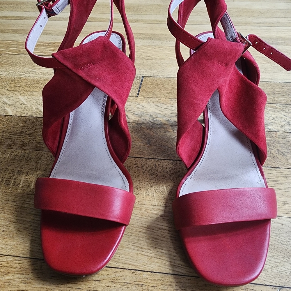 Louise et Cie Red Leather & Suede Women's Sandals 7.5
